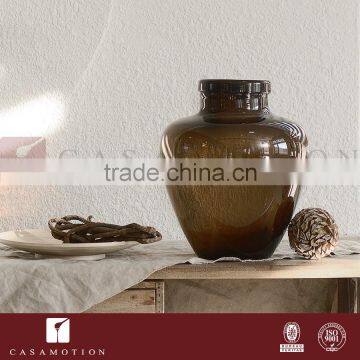 CASAMOTION Deep Brown Hand Blown Art Glass Vase with No MOQ and Gift Boxed, A9030-350