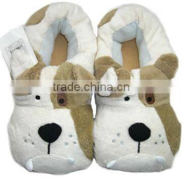 cute design plush dog shoes/plush slipper/plush animal shoes