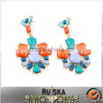 Multi Colored Women Crystal Ethnic Earrings