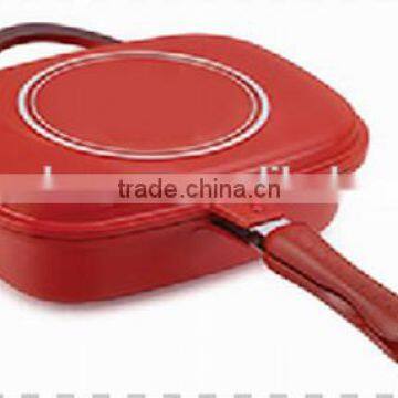 30cm die-casting demountable RED DOUBLE deep FRY PAN with non stick coating