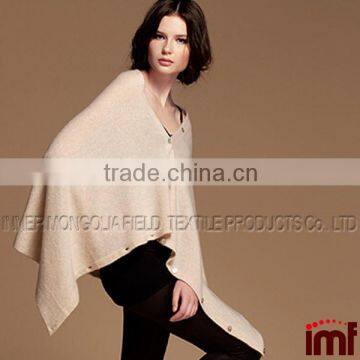 Boho Bolero Scarf Modern Cape Knit Women Poncho With Buttons Winter Wrap photo-3