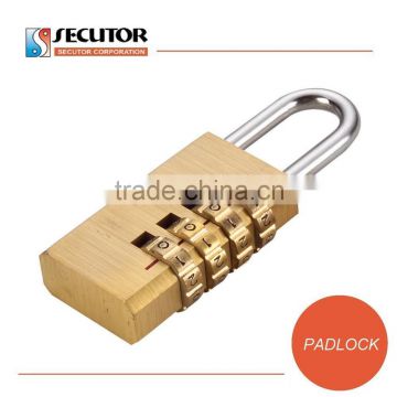 4 Dial Brass Resettable Combination Padlock for Safe