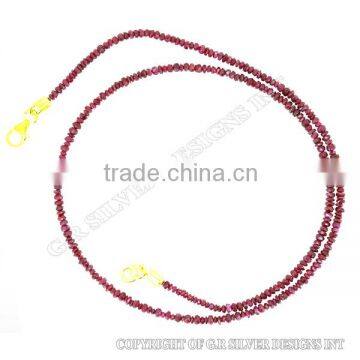 Ruby Gemstone Necklace,beaded Necklace Jewelry,natural Ruby Faceted Gemstone Necklace Jewellery Wholesale photo-2