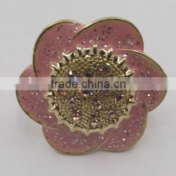 metal ring flower casting ring shinny dots ring stone ring fashion jewelry