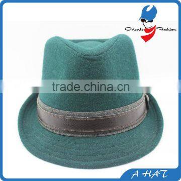 high quality fedora hat with lather ribbon