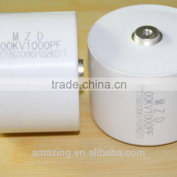 China Manufacturer High Voltage Class 1 Ceramic Capacitor 100kV500pF, Screw Terminal Mounting, Doorknob