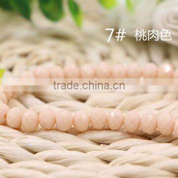 Solid Peach 2mm to 12mm AAA Quality Wholesales Price Loose Jade Crystal Facted Roundelles Glass Beads for Jewelry Cheapest