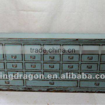 Chinese antique furniture pine wood blue 31 drawer cabinet