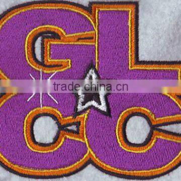 high quality letter logo custom 100% embroidery patch for children clothes