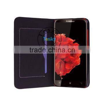 FRONT AND BACK CASE FOR LENOVO S820 PU LEATHER SLIM COVER