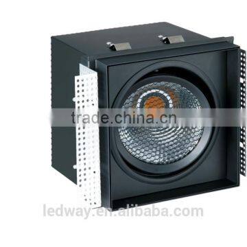 25W 35W 60W LEDWAY LED Indoor Single-head Trimless Grille Spot Lamp With Decoration Plat IP20