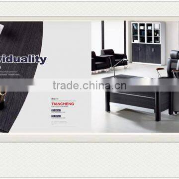 2 Step Black Modern Office Desk photo-6