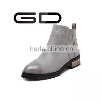 GD vintage fashion british style classic convenient side zipper booties shoes for women