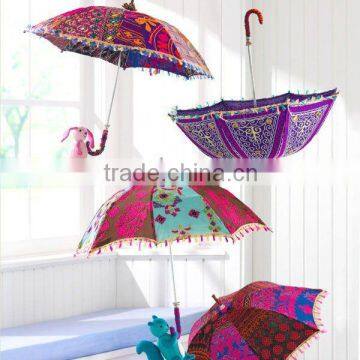 Decorative Umbrellas in Tribal Embroideries From India