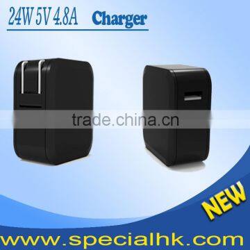 Enough power 24V 5V4.8A dual usb tavel charger for tablet