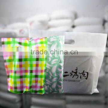 foldable HDPE cheap custom shopping plastic bags / custom design die cut bag