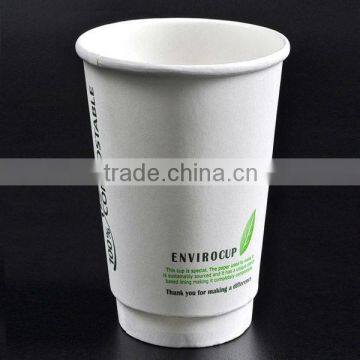 Leaf Green Double Wall Paper Coffee Cup photo-4