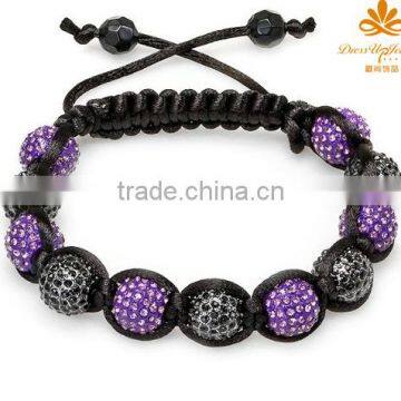 crystal disco ball shamballa bead bracelet