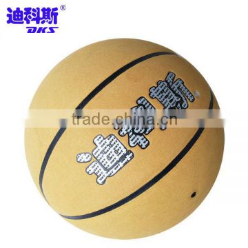 Beige Colored Customized Logo Cowhide Basketballs