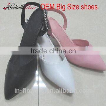 OEM Whosale women large size dress shoes euro size 38-46 shoes big size lady shoes