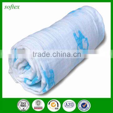 Environmental protection coating printing 100% cotton printed muslin fabric for baby