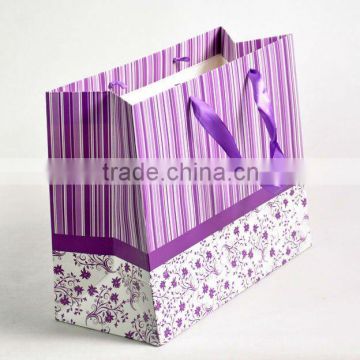 New Fashion middle shooping paper bag for pharmacy,paper bag for charcoal,paper bag for flour packaging with ribbon handle