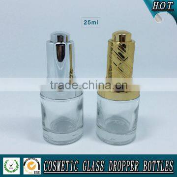 25ml Cylinder Press Pump Glass Dropper Bottle