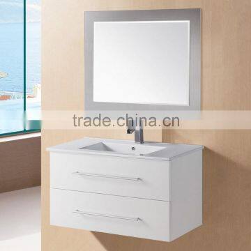 Modern wall hung bathroom set with led cabinet light fashion bathroom furniture vanity suites