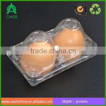 PVC 2 hole egg box disposable plastic egg trays