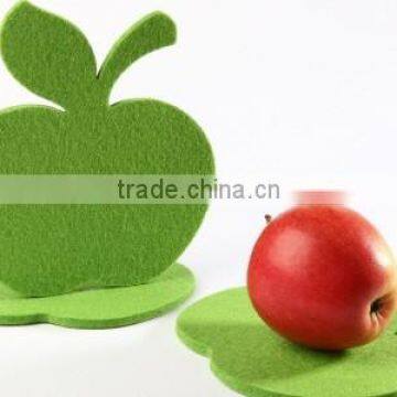 High Quality Polyester Felt Apple Shape Cup Coaster