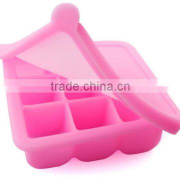 BPA Free Silicone Baby Blocks Freezer Storage Container