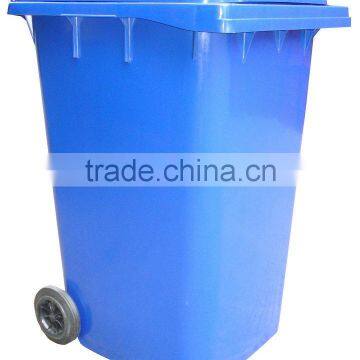 HOT outdoor square green hdpe dust bin with wheels and cover