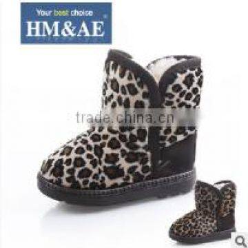 2015 new arrivals leopord design little girls winter snow boots