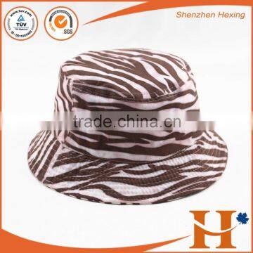 2016 fashion zebra printing women bucket hat lady bucket hat