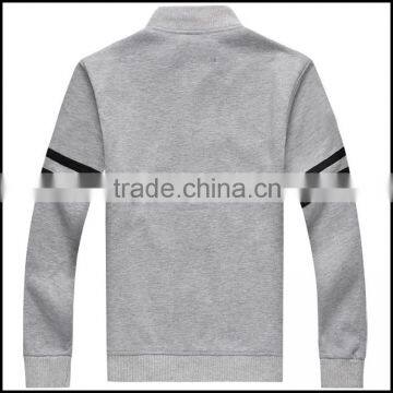 2016 Hot Design Plain Design Crew Neck Sweatshirt Knit Fleece Cardigan Mens Sweatshirt With Button photo-2