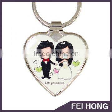 Wholesale Personalized sweet love heart wedding picture printing Keychain