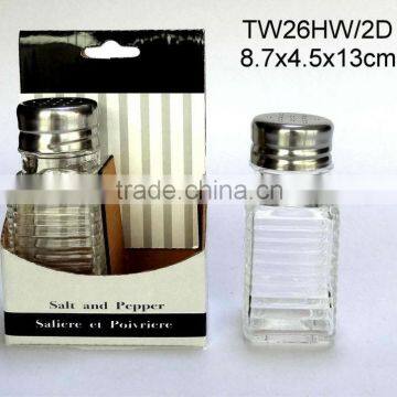 TW26HW/2D 2pcs glass salt and pepper shaker set