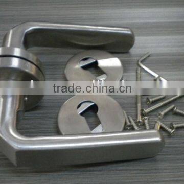 solid stainless steel door handle/lever handle, solid stainless steel door handle on roses