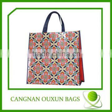 Durable pp woven plaid shopping bag