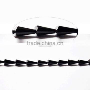 Black color glass crystal beads black crystal beads rondelle shapes