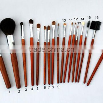 custom top quality wool hair 17pcs makeup brush set,hot cosmetic brush