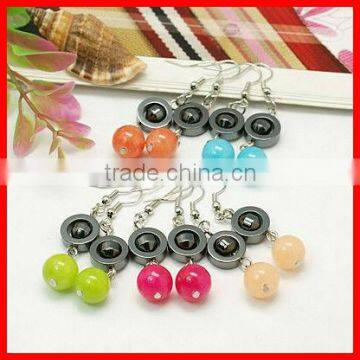 Fashion Dyed Jade Earrings(EJEW-JE00424)