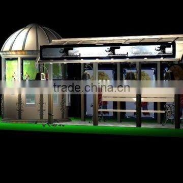 High Quality Stainless Steel Bus Stop Shelter in Good Design with kiosk for Public Equipment