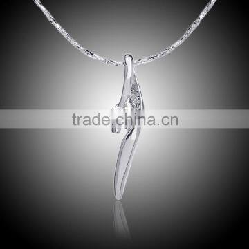 2015 new style fashion white gold jewelry rhinestone natural stone necklace