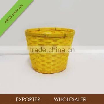 Yellow painted Bamboo Material and Stocked, Durable Bamboo Basket in Vietnam