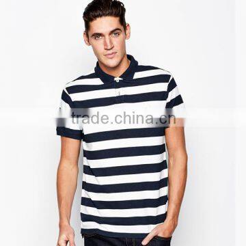 men's striped short sleeves polo shirt