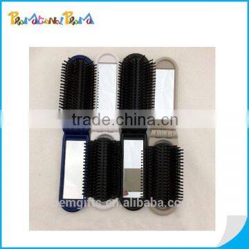 2 in 1 Plastic Foldable Travel Hair Brush & Mirror