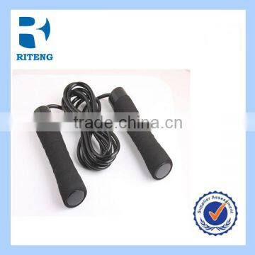 High grade leather jump skipping rope with handle
