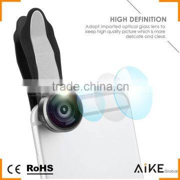 Mobile Phone Camera Lens New Clip On 198 Degree Super Fisheye Lens 0.63X Wide Angle 20X Macro 3in1 Smartphone Lens Kit