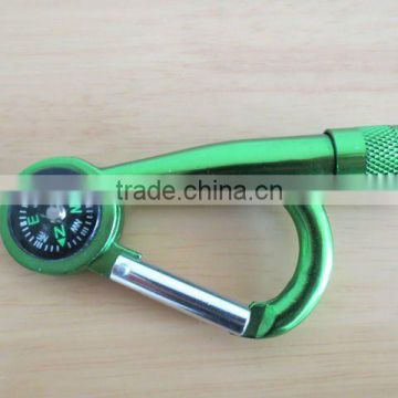 Aluminium mini carabiner LED Flashlight/Torch/hand light with compass